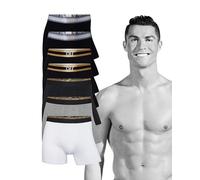 CR7 Underwear Pack 7 Bóxers Hombre Algodón con Caja de Regalo - Negro, Gris y Blanco (FR/ES, Letras, XL, Regular, Regular, Negro, Gris, Blanco)