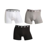 CR7 Underwear Pack de 3 Bóxers para Hombre - Algodón Orgánico Transpirable con Cintura Suave - Blanco, Negro, Gris - Talla XXL