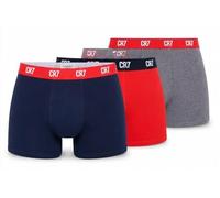 CR7 Underwear Pack de 3 Bóxers para Hombre - Algodón Orgánico Transpirable con Cintura Suave - Negro, Gris, Marino - Talla M
