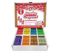 Cra-Z-Art Jumbo Crayon Bulk Class Pack 200ct 8 colores surtidos, 25 lápices de colores Jumbo en cada color