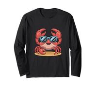 Crab Lover Summer Beach Vibes Cute Ocean Sea Life Design Manga Larga