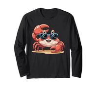 Crab Lover Summer Beach Vibes Cute Ocean Sea Life Design Manga Larga