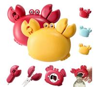 Crab Multifunctional Bottle Opener,Crab-Shaped 4 in 1 Multi Tool Opener,Cute Fridge Magnetic with Retractable Box Cutter & Mini Scissors,Portable Kitchen Gadget (Red+Yellow)