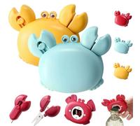 Crab Multifunctional Bottle Opener,Crab-Shaped 4 in 1 Multi Tool Opener,Cute Fridge Magnetic with Retractable Box Cutter & Mini Scissors,Portable Kitchen Gadget (Blue+Yellow)