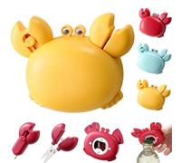 Crab Multifunctional Bottle Opener,Crab-Shaped 4 in 1 Multi Tool Opener,Cute Fridge Magnetic with Retractable Box Cutter & Mini Scissors,Portable Kitchen Gadget (Yellow)