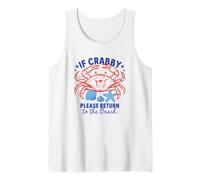 Crabby Funny Summer Beach Vacaciones Camiseta sin Mangas