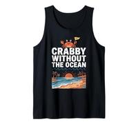 Crabby Without The Ocean Funny Beach Vacation Crab Camiseta sin Mangas