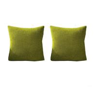 Crabop 2 fundas de cojín para sofá, 45 x 45 cm, fundas de almohada lumbar, tela gruesa antiarrugas para sala de estar u oficina (amarillo esmeralda)