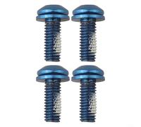Crabop 4 tornillos de jaula de botella de acero de aleación M5 x 12 mm para bicicleta de carretera de montaña, pernos antiaflojamiento en rojo, azul, verde, naranja (azul)