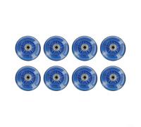 Crabop 8 ruedas LED de patines en línea de 64/70/80 mm, autoalimentadas, intermitentes, 82 A, piezas de patines de poliuretano para scooters y cochecitos, azul (80 mm)