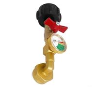 Crabop Adaptador de recarga de propano con válvula de manómetro, convertidor de codo de latón para tanques de 1 libra, conector de llenado rápido seguro para North para American para cilindros qcc
