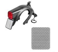 Crabop Adhesivo reflectante para placa de matrícula Ninebot Max G2 F2, resistente a la abrasión PET trasero para calcomanía FENDER, accesorio de seguridad de alta visibilidad, plateado (plata)