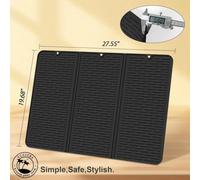 Crabop Alfombra Cocina Enrollable Protector Encimera 71x50cm(black) | plegable tríptico, ahorra espacio, silicona segura sin , para ideal para guardar en cajones