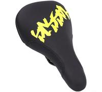 Crabop Asiento de bicicleta de montaña con contorno ergonómico y absorción de golpes, sillín de PU impermeable con rieles de acero para ciclismo DH MTB, negro y amarillo