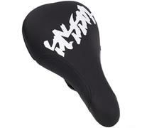 Crabop Asiento de bicicleta de montaña con contorno ergonómico y absorción de golpes, sillín de PU impermeable con rieles de acero para ciclismo DH MTB, negro y blanco