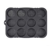 Crabop Bandeja de silicona para panecillos de hamburguesas, 12 tazas, no para hornear, para panecillos caseros, magdalenas, pasteles, apto para lavavajillas, color gris