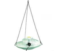 Crabop Baño solar para pájaros en forma de corazón: fuente de jardín al aire libre con fuente de agua alimentada por energía solar, atrae la vida silvestre al patio y al patio, 23,5 x 25 cm (verde)