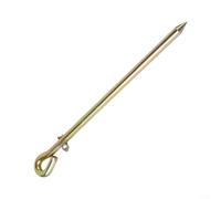 Crabop Barra de conexión a tierra de metal con clips para valla eléctrica, punta de tierra de acero de 45 cm para antena de generador para antena satélite, kit de cable de conexión a tierra portátil