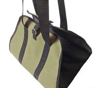 Crabop Bolsa de lona encerada resistente al agua para leña para almacenamiento en interiores y exteriores, 101 x 47 cm, Green, Is green, Almacenamiento compacto