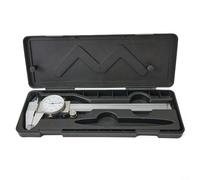 Crabop Calibrador de acero inoxidable de 6 pulgadas, medidor de medición Vernier de 0.02 mm, herramienta de medición a prueba de golpes para diversas necesidades de medición