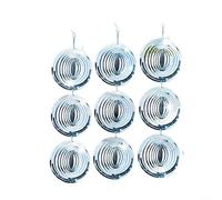 Crabop Campanas de viento reflectantes disuasorias de pájaros, espiral de acero inoxidable 3D para control de palomas, decoración de jardín resistente a la intemperie para balcón, estanque (plata, 10