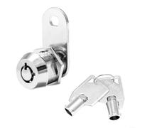 Crabop Cerradura tubular de aleación de zinc, 17 mm con 2 llaves, tope reversible de giro de 90 grados, para gabinete, escritorio, cajón, buzón, caja de herramientas, casillero