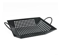 Crabop Cesta de acero antiadherente para parrilla de 37,5 x 30,5 cm, bandeja de verduras resistente para barbacoa, para cocinar, reuniones y camping