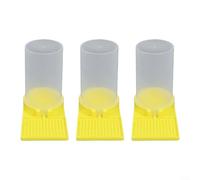 Crabop Comedero de agua de abeja, paquete de 3 bebederos de plástico para lavabo para entrada de colmena, soporte de hidratación, kit de accesorios de vida silvestre amarillo para jardín