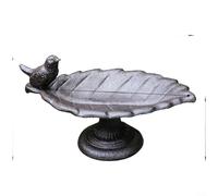 Crabop Comedero vintage de hierro fundido para pájaros de pavo real con alas extendidas, diseño para jardín o patio, elegante decoración al aire libre, marrón (E)