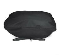 Crabop Cubierta de parrilla para Weber Q1000 Q2000 Q2000, resistente 210D Oxford impermeable protector de barbacoa con correas, negro, 69 x 46 x 33 cm (420D69 x 46 x 33 cm)
