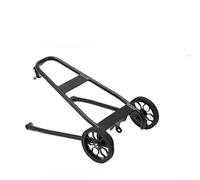 Crabop Estante trasero de aleación para bicicletas plegables de 16/20 pulgadas, diseño de rueda guía estable, capacidad de carga de 20 kg, portaequipajes negro para viajes (para 16 pulgadas)