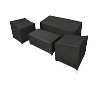 Crabop Funda para muebles de jardín, impermeable, con forro de PVC, para 4 piezas, incluye sofá biplaza