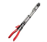 Crabop Herramienta de abrazadera ajustable con bloqueo de trinquete para reparación de mangueras automotrices, juego de alicates de punta de corte cruzado para zonas de difícil acceso (A)