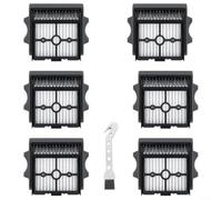 Crabop Juego de 6 filtros HEPA para aspiradoras Tineco Stretch S6 S7 S9 i5 i6, filtración húmeda y seca con cepillo de limpieza para mantenimiento del hogar