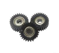 Crabop Juego de engranajes de bicicleta eléctrica 28T Nylon 3-Pack 30x10x7mm Aleación Reemplazo para E-Bicycle Drivetrain Repair Negro