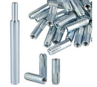 Crabop Kit de anclajes de acero inoxidable 304 con herramienta de ajuste, pernos de expansión de hormigón resistentes para fijación de pared de ladrillo y piedra, plata (1 herramienta + 30 anclajes)