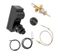 Crabop Kit de encendido de propano, con válvula de control de seguridad, termopar de latón y botón pulsador para chimenea de gas LPG de hasta 150 K BTU