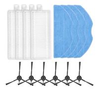 Crabop Kit de paños de fregona y cepillos laterales para EZVIZ RE4, RE4 para Plus, RE5, RE5 para aspiradora robot Plus, piezas de repuesto de microfibra de nailon con filtros