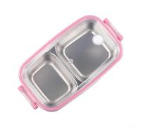 Crabop Lonchera portátil de acero inoxidable de 2 niveles, diseño a prueba de fugas, caja de metal para hombres, mujeres, niños, ensaladas, sándwiches, almacenamiento en el trabajo, escuela, 20 x 10 x