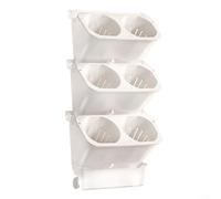 Crabop Maceta de pared de plástico con riego automático para interiores y exteriores, jardinería vertical, ahorro de espacio, color blanco, 1 paquete (blanco)