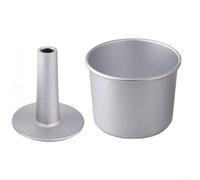 Crabop Molde hueco de gasa de aleación de aluminio, antiadherente anodizado con parte inferior extraíble para hornear uniformemente, comida de ángel y queso, plata (tamaños de 4 a 8 pulgadas) (4