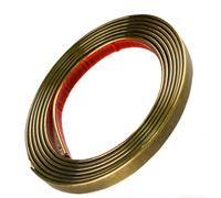 Crabop Moldura autoadhesiva de PVC, tira decorativa dorada de 10 m para cubrir bordes de pared, perfil de plástico de 20 mm de ancho para proyectos de renovación del hogar (cepillado de cobre de 2,9 m