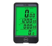 Crabop Ordenador de bicicleta con cable con pantalla LCD grande, velocímetro digital odómetro para ciclismo, menú inglés, diseño impermeable, negro