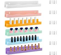 Crabop Organizador de esmalte de uñas transparente para montaje en pared, juego de 6 piezas, estante acrílico transparente para almacenamiento de belleza, estante de baño de 15 pulgadas (paquete de 6