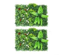 Crabop Paquete de 2 paneles de setos artificiales de 60 x 40 cm, plástico resistente a los rayos UV, pantalla de privacidad para jardín, valla, patio, decoración al aire libre (B)
