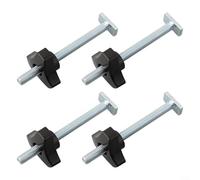 Crabop Paquete de 4 pernos y pomos M8 T-Track, abrazaderas de plástico resistentes con tornillos de 100 mm para plantillas de carpintería, accesorios y sistemas de ranura en T de banco de trabajo