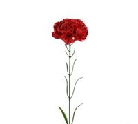 Crabop Paquete de 5 flores artificiales de clavel de 51 cm, ramo de seda falso, realista, 8 cm, bajo mantenimiento, decoración del hogar, boda, fiesta, canasta (rojo oscuro)