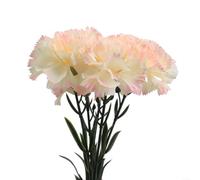 Crabop Paquete de 5 flores artificiales de clavel de 51 cm, ramo de seda falso, realista, 8 cm, bajo mantenimiento, decoración del hogar, boda, fiesta, canasta (rosa)