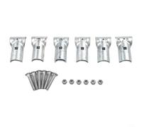Crabop Paquete de 6 abrazaderas en T galvanizadas para valla de eslabones de cadena, se adapta a tubos OD de 3/8 pulgadas y 5/8 pulgadas con pernos, conector resistente para pasamanos de perrera (1-3