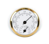 Crabop Para mini termómetro higrómetro redondo, medidor de humedad de temperatura de aleación de aluminio, de alta precisión de -30 ~ 50 °C para medidor de dial para el hogar, oficina, escuela, taller